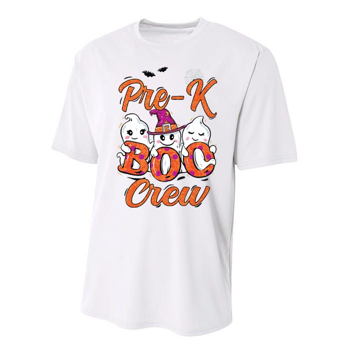 Pre K Boo Crew Cute Ghost Funny Halloween Teacher Student Performance Sprint T-Shirt