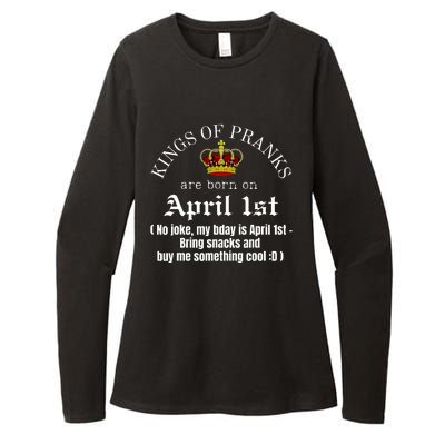 Prank King Born On April Fools Funny April 1st Birthday Womens CVC Long Sleeve Shirt