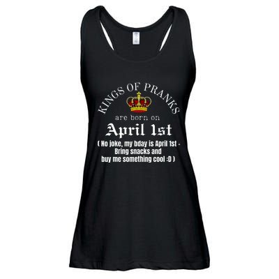 Prank King Born On April Fools Funny April 1st Birthday Ladies Essential Flowy Tank