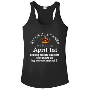 Prank King Born On April Fools Funny April 1st Birthday Ladies PosiCharge Competitor Racerback Tank