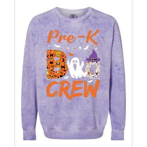 Pre K Boo Crew Teacher Student Halloween Pre Kindergarten Colorblast Crewneck Sweatshirt