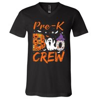 Pre K Boo Crew Teacher Student Halloween Pre Kindergarten V-Neck T-Shirt