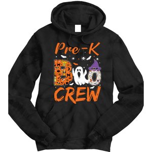 Pre K Boo Crew Teacher Student Halloween Pre Kindergarten Tie Dye Hoodie