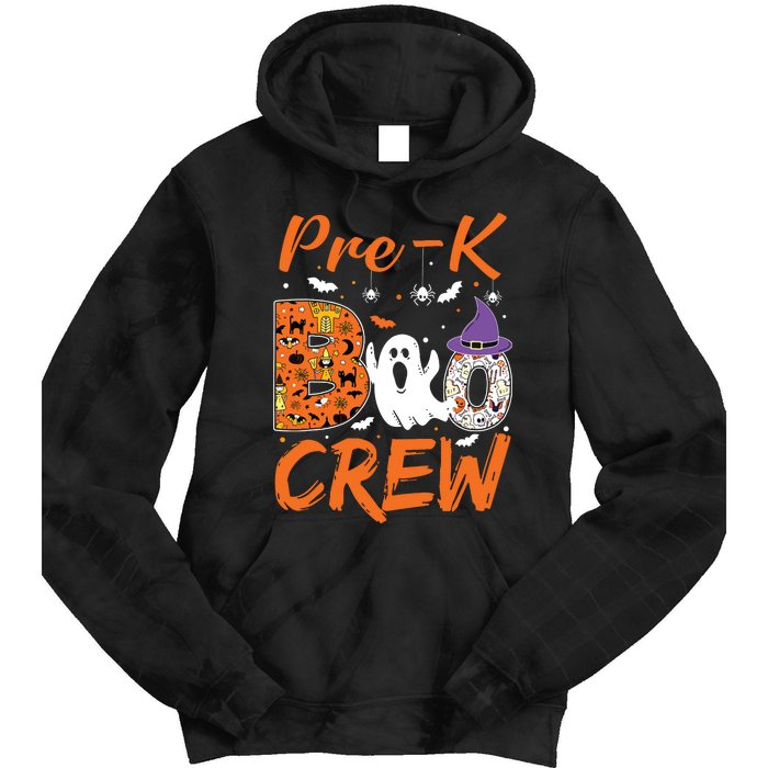 Pre K Boo Crew Teacher Student Halloween Pre Kindergarten Tie Dye Hoodie