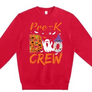 Pre K Boo Crew Teacher Student Halloween Pre Kindergarten Premium Crewneck Sweatshirt