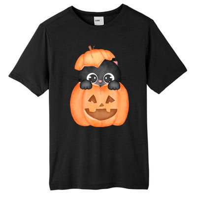 Pumpkin Kitty Cute Halloween Tall Fusion ChromaSoft Performance T-Shirt