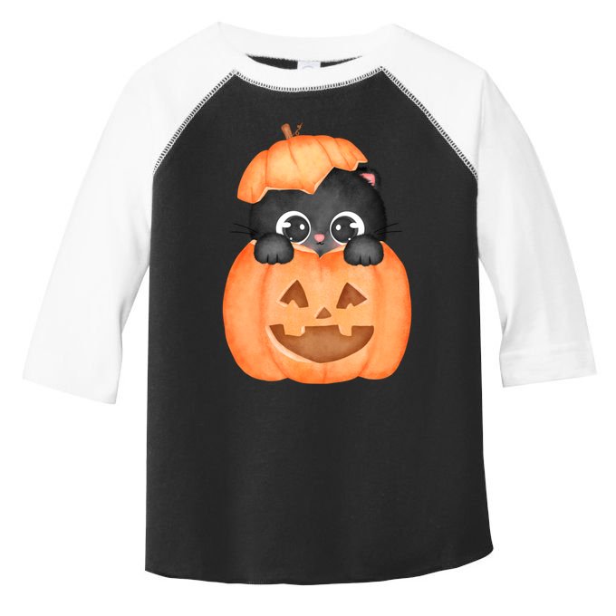 Pumpkin Kitty Cute Halloween Toddler Fine Jersey T-Shirt