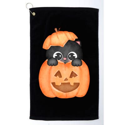 Pumpkin Kitty Cute Halloween Golf Towel