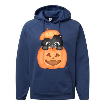 Pumpkin Kitty Cute Halloween Performance Fleece Hoodie