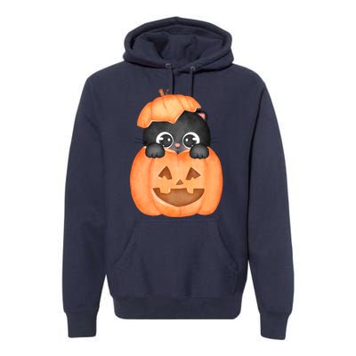 Pumpkin Kitty Cute Halloween Premium Hoodie