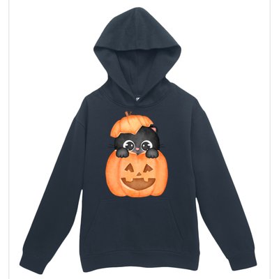 Pumpkin Kitty Cute Halloween Urban Pullover Hoodie