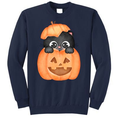 Pumpkin Kitty Cute Halloween Tall Sweatshirt