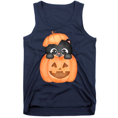 Pumpkin Kitty Cute Halloween Tank Top