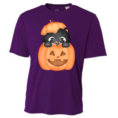 Pumpkin Kitty Cute Halloween Cooling Performance Crew T-Shirt