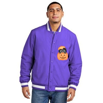 Pumpkin Kitty Cute Halloween Insulated Varsity Jacket