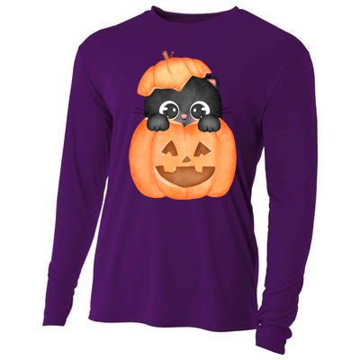 Pumpkin Kitty Cute Halloween Cooling Performance Long Sleeve Crew