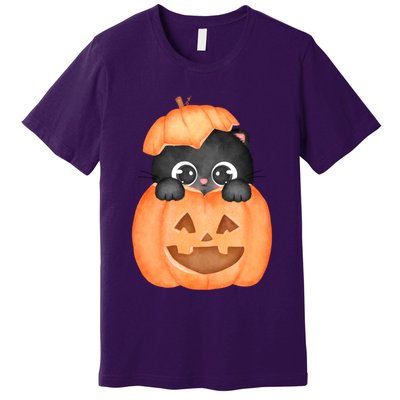 Pumpkin Kitty Cute Halloween Premium T-Shirt