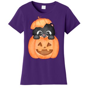 Pumpkin Kitty Cute Halloween Women's T-Shirt