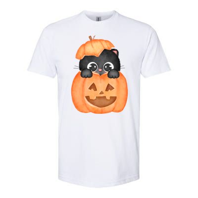 Pumpkin Kitty Cute Halloween Softstyle® CVC T-Shirt