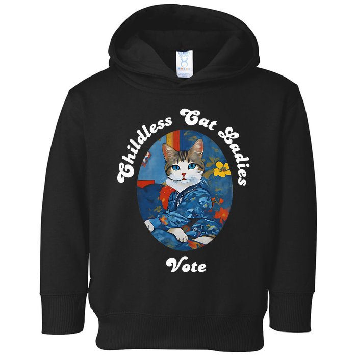 President Kamala Childless Cat Ladies Vote Kamala Harris Toddler Hoodie