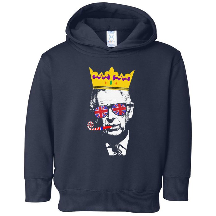 Party King Coronation King Charles Union Jack & Crown Toddler Hoodie