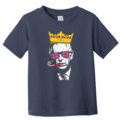 Party King Coronation King Charles Union Jack & Crown Toddler T-Shirt