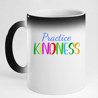 Practice Kindness Colorful 11oz Black Color Changing Mug