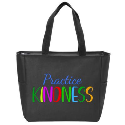 Practice Kindness Colorful Zip Tote Bag