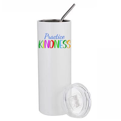 Practice Kindness Colorful Stainless Steel Tumbler