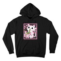 Pink Kawaii Cat Ramen Noodles Anime Japanese Cherry Blossom Hoodie