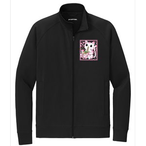 Pink Kawaii Cat Ramen Noodles Anime Japanese Cherry Blossom Stretch Full-Zip Cadet Jacket