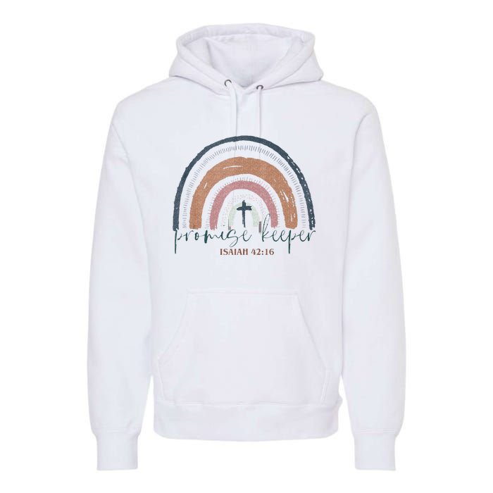 Promise Keeper Christian Bible Quote Boho Rainbow Premium Hoodie