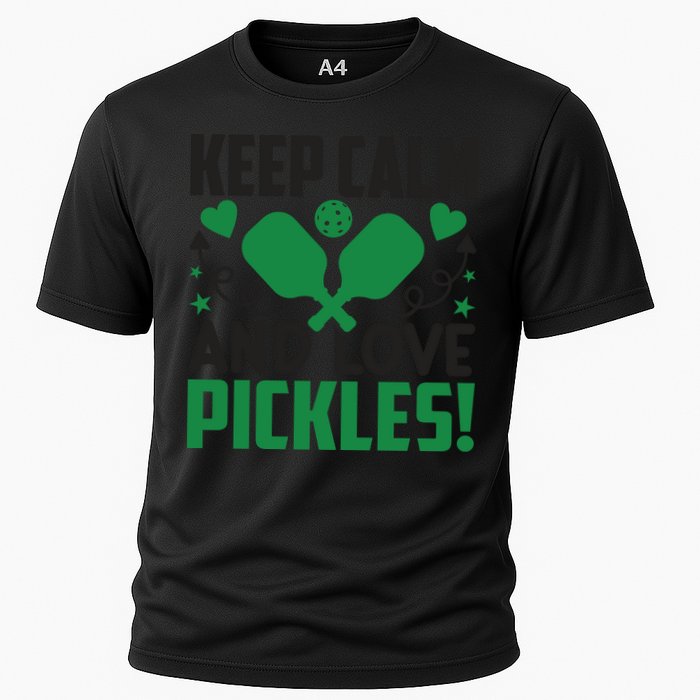 Pickleball Keep Calm And Love Pickles Sport Player Gift Cooling Performance Crew T-Shirt
