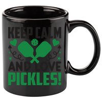 Pickleball Keep Calm And Love Pickles Sport Player Gift 11oz C Handle Ceramic Mug
