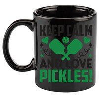 Pickleball Keep Calm And Love Pickles Sport Player Gift 11oz C Handle Ceramic Mug