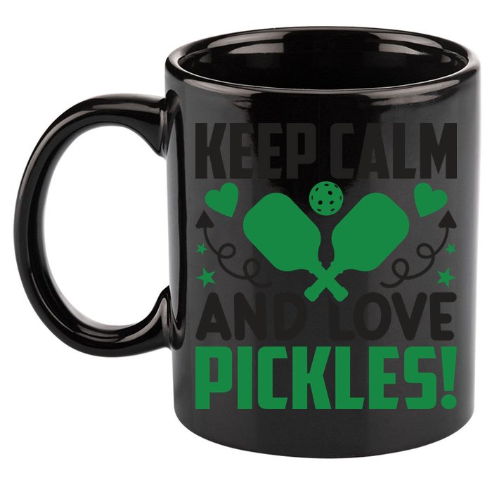 Pickleball Keep Calm And Love Pickles Sport Player Gift 11oz C Handle Ceramic Mug