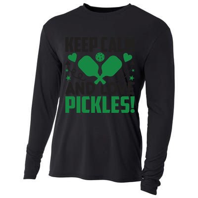Pickleball Keep Calm And Love Pickles Sport Player Gift Cooling Performance Long Sleeve Crew