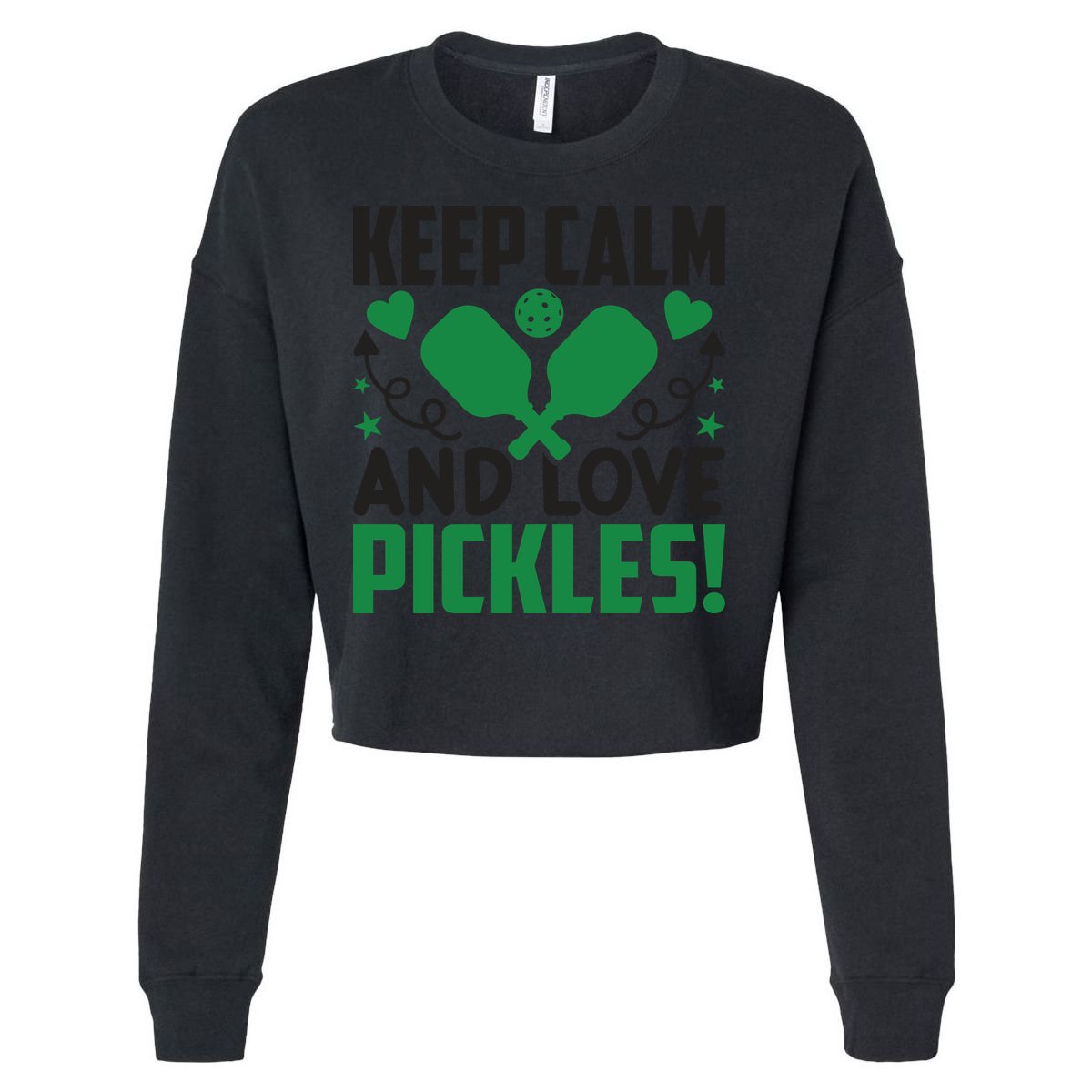Pickleball Keep Calm And Love Pickles Sport Player Gift Cropped Pullover Crew