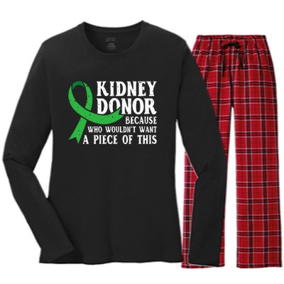 Proud Kidney Donor Organ Transplant Women's Long Sleeve Flannel Pajama Set 