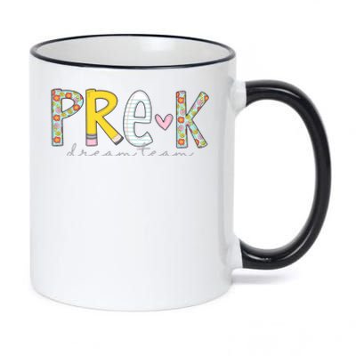 Pre K Dream Team First Day Of School 11oz Black Color Changing Mug