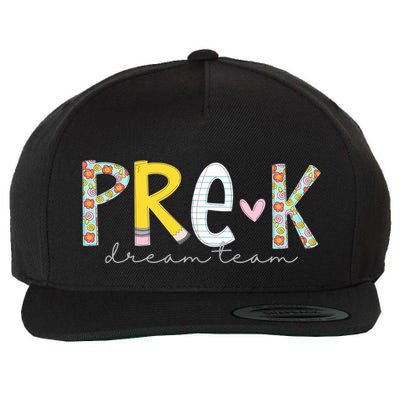 Pre K Dream Team First Day Of School Wool Snapback Cap