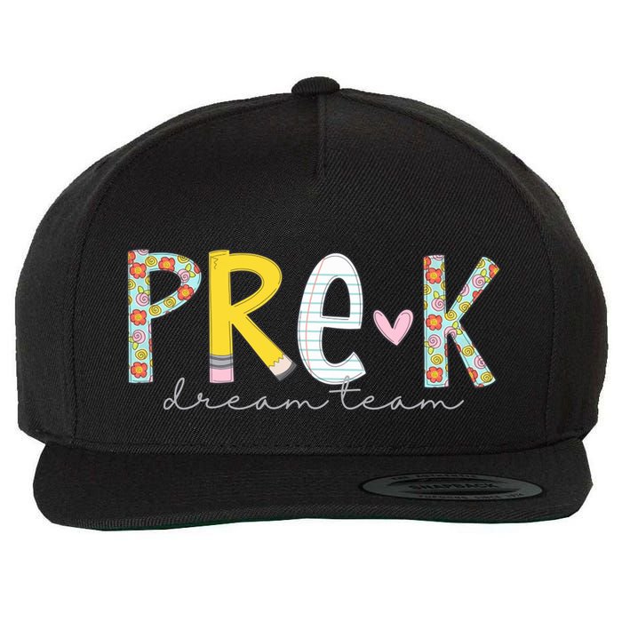 Pre K Dream Team First Day Of School Wool Snapback Cap