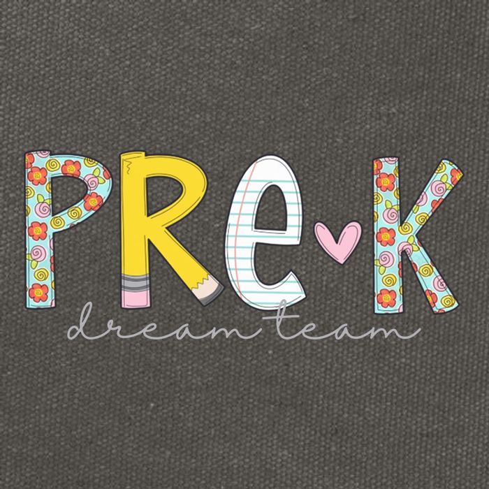 Pre K Dream Team First Day Of School Cotton Canvas Backpack