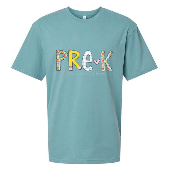 Pre K Dream Team First Day Of School Sueded Cloud Jersey T-Shirt