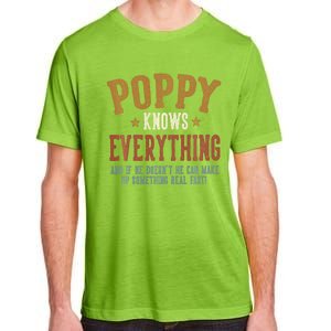 Poppy Knows Everything Humorous FatherS Day Poppy Adult ChromaSoft Performance T-Shirt