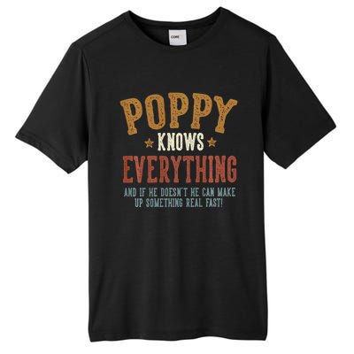 Poppy Knows Everything Humorous FatherS Day Poppy Tall Fusion ChromaSoft Performance T-Shirt