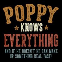 Poppy Knows Everything Humorous FatherS Day Poppy 16 in Basic Backpack