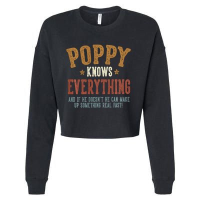 Poppy Knows Everything Humorous FatherS Day Poppy Cropped Pullover Crew