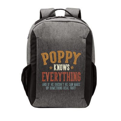 Poppy Knows Everything Humorous FatherS Day Poppy Vector Backpack