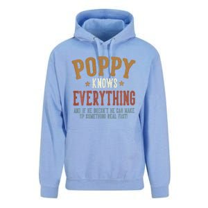 Poppy Knows Everything Humorous FatherS Day Poppy Unisex Surf Hoodie